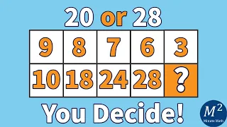 20 or 28 What is the missing number Minute Math