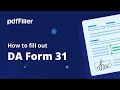 How to Fill Out a DA Form 31