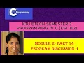 Programs based on if and switch BTech Semester 2 Programming in C EST 102 2 - Part 14