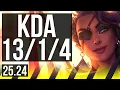SAMIRA \u0026 Nautilus vs YUNARA \u0026 Lulu (ADC) | Good KDA: 13/1/4 | KR Master | 25.24