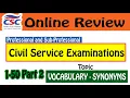 Civil Service Exam Reviewer Online 2025 Vocabulary Synonyms Part 2 CSE Vocabulary Synonyms Part2
