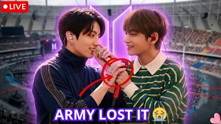  army lost it after this taehyung u0026 jungkook soundcheck in busan moment 