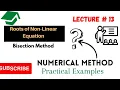 Roots of non linear equation Bisection Method Interval Halving Numerical Method lecture 13