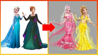 Frozen Elsa & Ann Make up fashion show  ✨| Creative Ideas Art Cartoon Tiktok