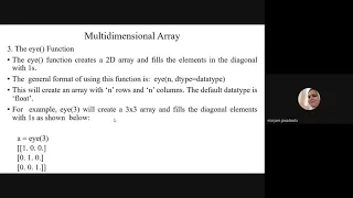 multidimensional array using numpy