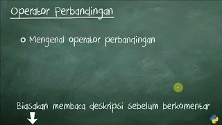 Tutorial Dasar Python 3 - 06 Operator Perbandingan