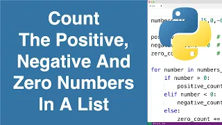 Count The Positive Negative And Zero Numbers In A List Python Example