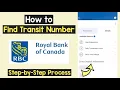 Find RBC Transit Number Find Transit Number of Royal Bank of Canada Account RBC App View Transit