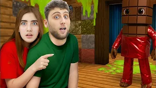 هربنا من وحش الشوكولاته في عالم ماين كرافت 