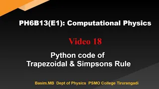 CP18 Simpson Trapezoidal python code