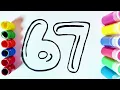 How to Draw Color 67 Easy 6-7 Drawing Tutorial for Kids