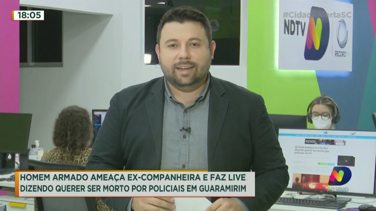 Homem armado ameaça ex-companheira e faz live dizendo querer ser morto por policiais em Guaramirim