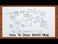 How to Draw World Map Easily World Map Drawing Easy Trick
