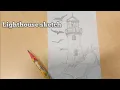 HOW TO DRAW LIGHTHOUSE SKETCH CUTE EASY MENGGAMBAR MENARA INDAH DAN CUTE DENGAN MUDAH