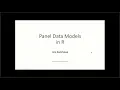 Panel Data Models in R