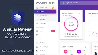 Angular Material 05 Adding a Table Component codingindian com