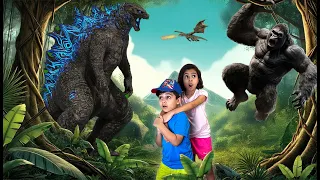 dragon godzilla u0026 king kong for kids adventure toy stories atrin u0026 sorens epic giants journey