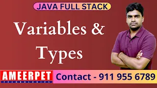 Java Full Stack Series Variables and Types By Srinivas Ameerpet Technologies