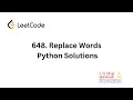 648 Replace Words python Solution Leetcode