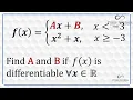 Differentiability and continuity of a piecewise function