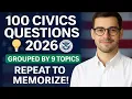 100 Civics Questions for U S Citizenship 2026 - Practice by 9 Groups Repeat Answers to Memorize