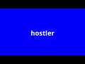 what is the meaning of hostler