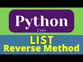 reverse method in list List In Python Python Tutorial Exersice