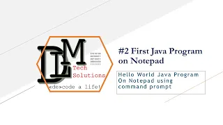 First Java Program on Notepad -