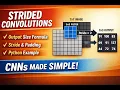 Strided Convolutions Explained Clearly CNN Output Size Formula Example