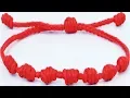 Download Lagu How to bracelets with string kabbalah red Lucky bracelet Amulet 7 Knots macrame design tutorial diy