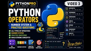 Python Playlist - 3 Complete Python Operators Number System Practice Questions