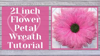 DECO MESH FLOWER WREATH TUTORIAL 21 INCH MESH FLOWER WREATH WREATH TUTORIAL FLOWER WREATH FLOWER