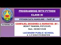 CLASS XI CS IP TUTORIAL - 24 ON PYTHON DATA HANDLING PART III