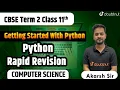 Getting Started With Python Python Rapid Revision Class 11 Term 2 Questions Computer Science