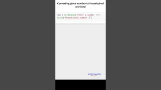 Decimal to Hexadecimal and Octal conversion python for beginners