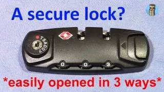 picking 692 TSA 007 suitcase lock defeated in 3 ways - is it any good