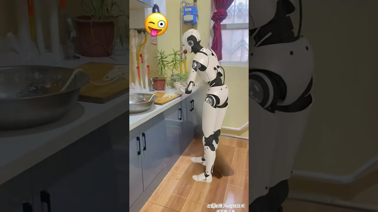 Robot working in kitchen