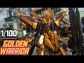 Lagu GOLDEN WARRIOR 1/100 MG AKA (FA-100S Full Armor Hyaku Shiki Kai) UNBOXING AND FULL SPEEDBUILD