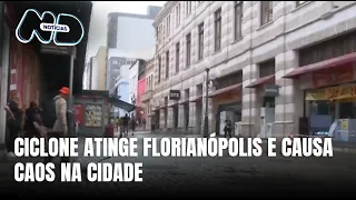 Ciclone atinge centro-leste de SC e causa suspensão de aulas e comércio