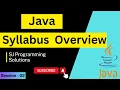Java Essentials Introduction Syllabus Overview Beginner Java Tutorials Session 1