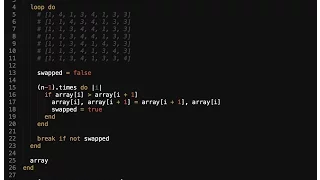 Bubble sort algorithm implementation in Ruby