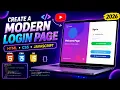 Create a Modern Responsive Login Page Using HTML CSS JavaScript Complete Beginner Tutorial 2026