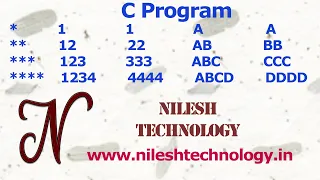 C Program Start Pattern Number Pattern Alphabet Pattern Part 1