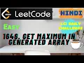 LeetCode 1646 Get Maximum in Generated Array January Daily Challenge C Array