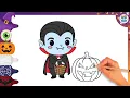 Easy Cute Vampire Drawing Learn to Draw Coloring a Cute Vampire for kids