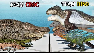 STAND AND FALL TEAM BATTLE - TEAM DINO VS TEAM CROC