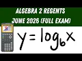 Algebra 2 Regents June 2026 Full Exam