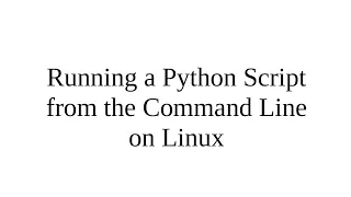 Running a Python script from the CLI on Linux