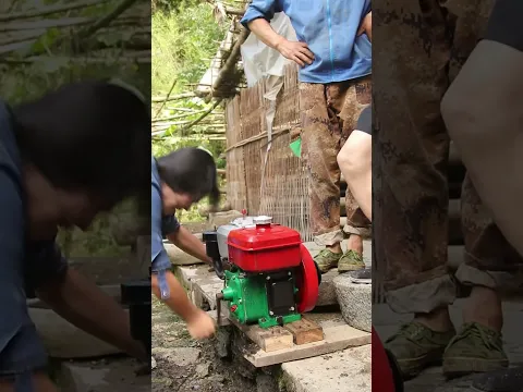 The repaired diesel engine was sent to the villagers' homes, and it works very well|林果儿