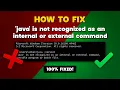 100 Fix for java is not recognized as an internal or external command Why it happens